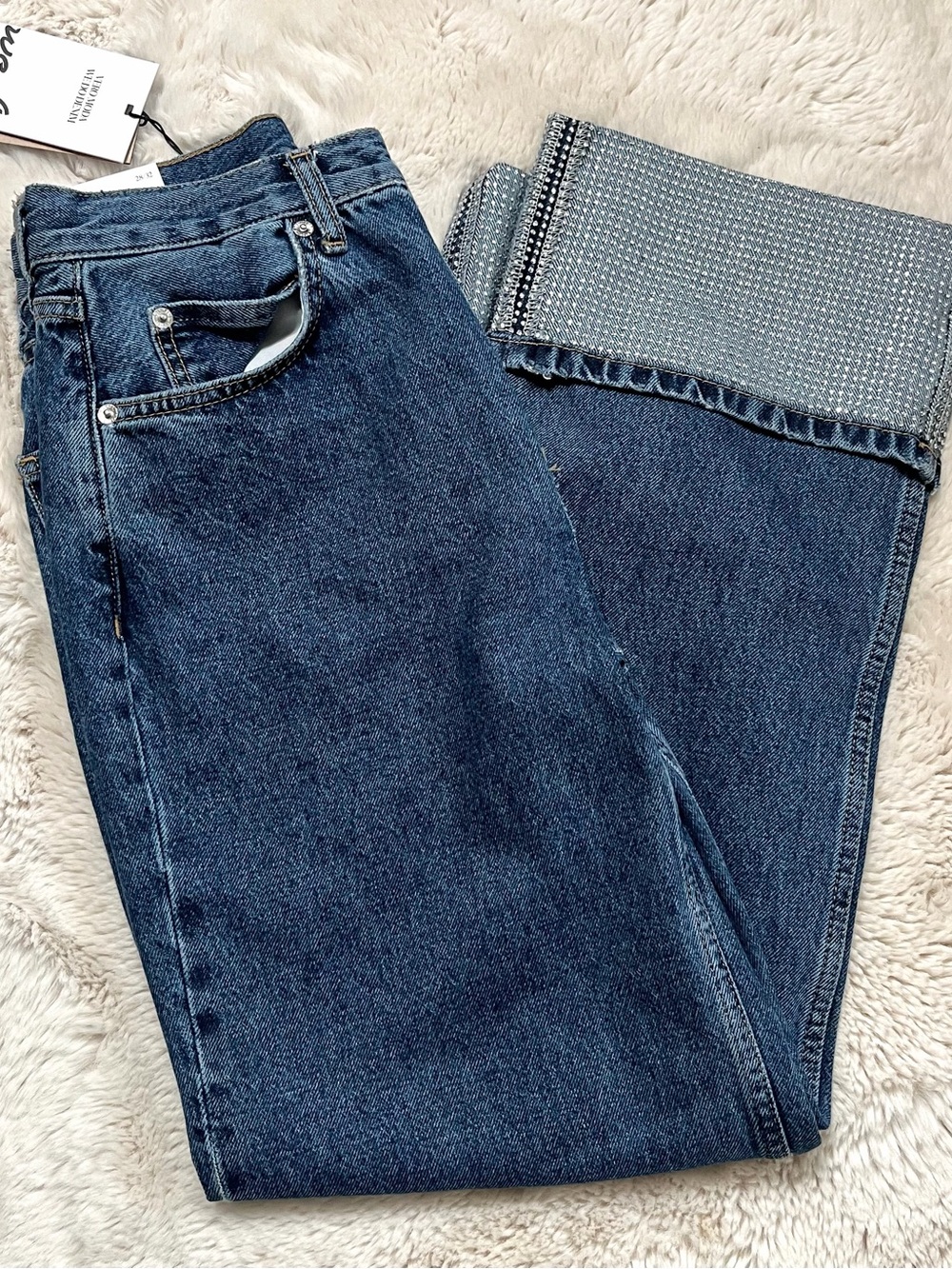 Vero Moda Medium Blue Denim Jeans with Contrast Stitching